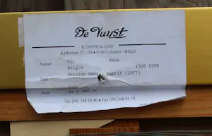 Pol Mara - olieverf op doek: dessins dans l'esprit - 1977 kopen? Bied vanaf 1000!