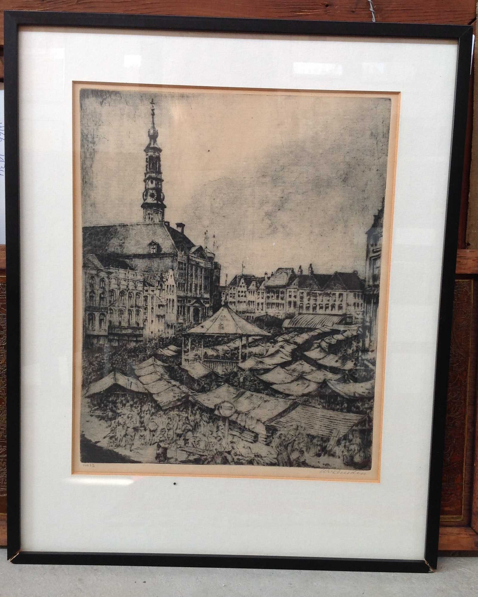 Willem van Leusden - Stadsgezicht met markt  kopen? Bied vanaf 25!