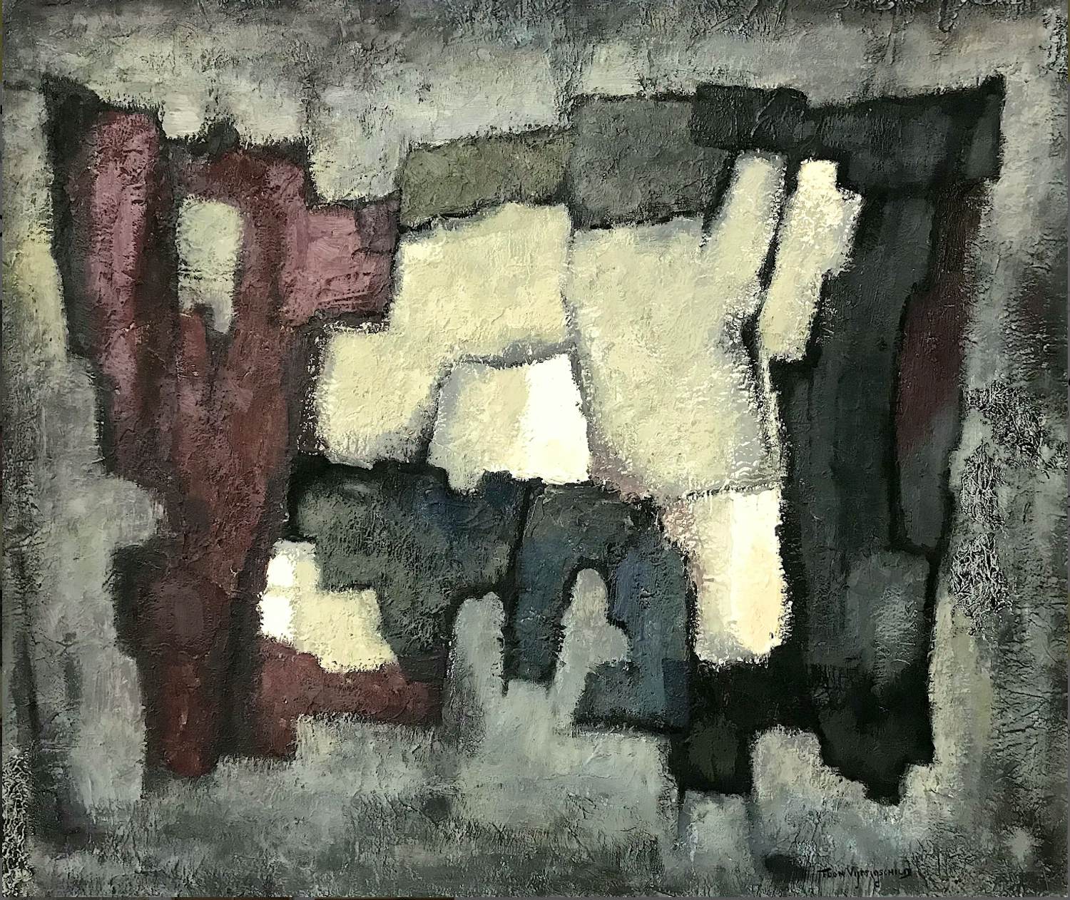 Toon Vijftigschild - Olieverf op board - handgesigneerd verkocht voor € 450!