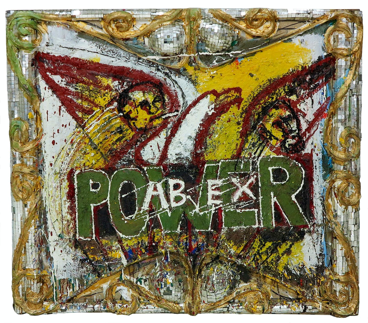 Loren Munk - Gemengde techniek op doek, Ab-ex power (Zeer groot) verkocht voor € 1!