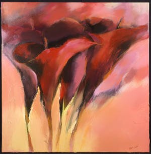 Elena Filatov - Acryl op doek, Calla in Bordo I kopen? Bied vanaf 50!