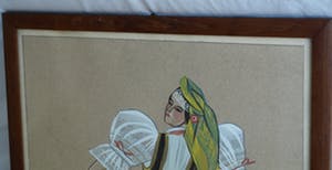Zofia Stryjeńska - Gemende techniek , "Slask" , Silezië – gesigneerd & ingelijst – 1939 kopen? Bied vanaf 45!