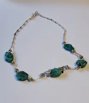Nieuw Grote ruwe turquoise stenen ketting, kopen? Bied vanaf 80!