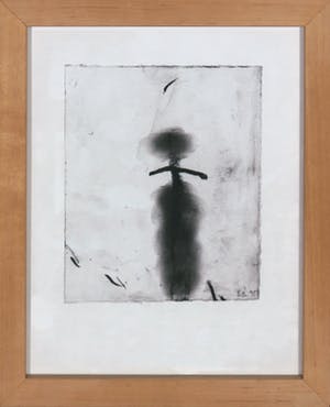 Niet of onleesbaar gesigneerd - Houtskool op papier, Zonder titel - Ingelijst kopen? Bied vanaf 1!