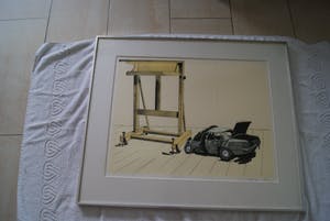 Hans Wap - afgeprijst : CAR CRASH - grote zeefdruk , mooi ingelijst kopen? Bied vanaf 65!