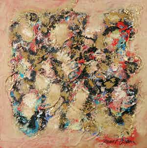 Bert Braam - Acryl op doek, Golden Wave verkocht voor € 1!