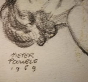 Pieter Pouwels - Naakt. Liggende vrouw. kopen? Bied vanaf 39!
