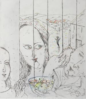 Henk Visch - Handgekleurde ets, Over het toe eigenen kopen? Bied vanaf 1!