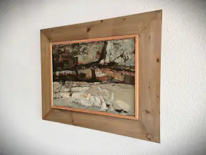 Dirk ten Hoedt - 1968 - galerie Siau Amsterdam - expressionistisch olieverf "vierkante wolken" kopen? Bied vanaf 20!