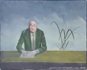 Hans Leyerzapf - Olieverf op doek: 'De spreker' (1978). kopen? Bied vanaf 355!