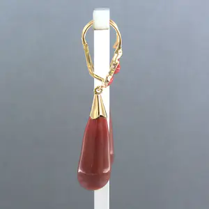 14k geel gouden oorhangers bezet met agaat kopen? Bied vanaf 230!