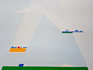 Han Jansen - grote geometrische zeefdruk "verschuivend landschap" - 70 exemplaren - gesignrd kopen? Bied vanaf 39!