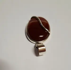 Nieuwe zilveren hanger met streepagaat kopen? Bied vanaf 45!