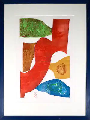 Koos van der Sluys - Kleurenets, Zonder titel - Ingelijst verkauft für € 50!