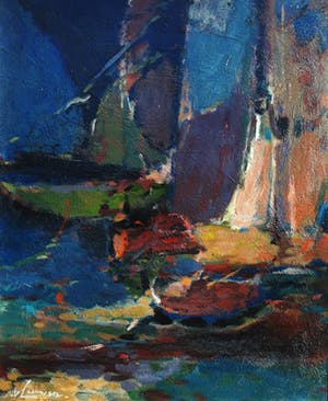 Wil van Leeuwen - Zeilbootjes, olieverf op paneel (ingelijst) kopen? Bied vanaf 1!