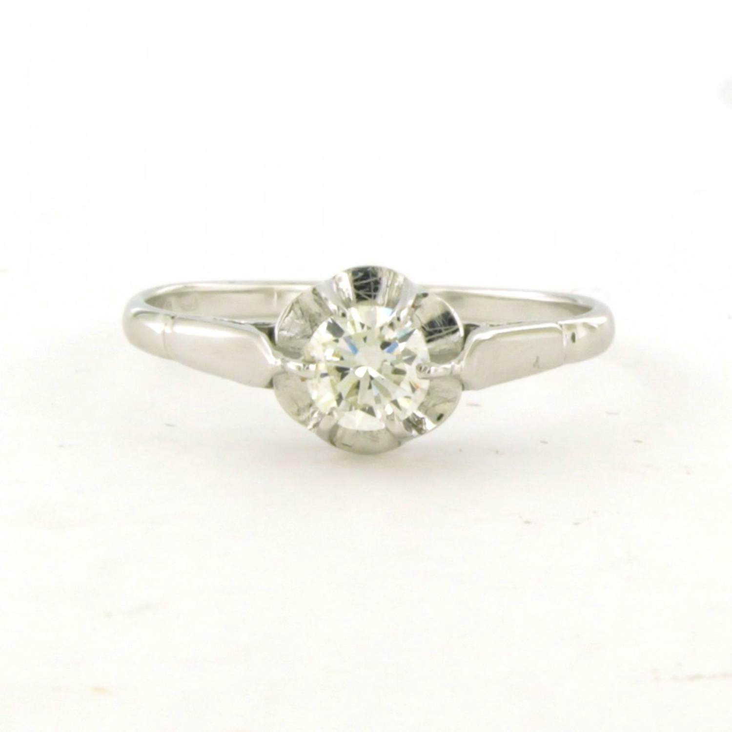 14k wit gouden solitair ring met briljant geslepen diamant tot. 0.45ct kopen? Bied vanaf 410!