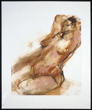 Franscz Witte - Gemengde techniek op papier, Naakt met armen boven het hoofd kopen? Bied vanaf 1!