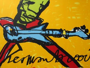 Herman Brood - Grote zeefdruk: de gitarist kopen? Bied vanaf 399!