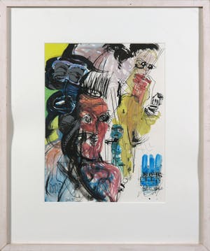 Rachid Ben Ali - Inkt en gouache op papier, Kop - Ingelijst kopen? Bied vanaf 150!