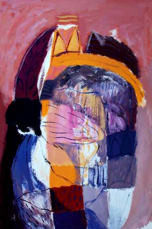 Ahmad Baldin - Acryl op papier: gedroomde stad verkocht voor € 125!