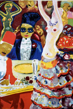 Kees van Dongen - Houtgravure - Réception chez le Khalifat kaufen? Bieten Sie von 50!