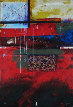 Piotr Konkel - Zeefdruk en collage, Dancing 4 rain kopen? Bied vanaf 1!