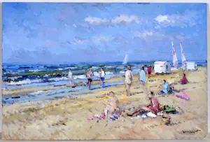 Arie-Kees van Noort - Zandvoort - Olie op paneel - Gesigneerd - 30x45 cm kopen? Bied vanaf 180!