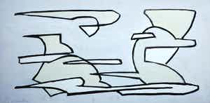 Paul Overhaus - Acryl op board, Zonder titel (Groot) verkocht voor € 50!