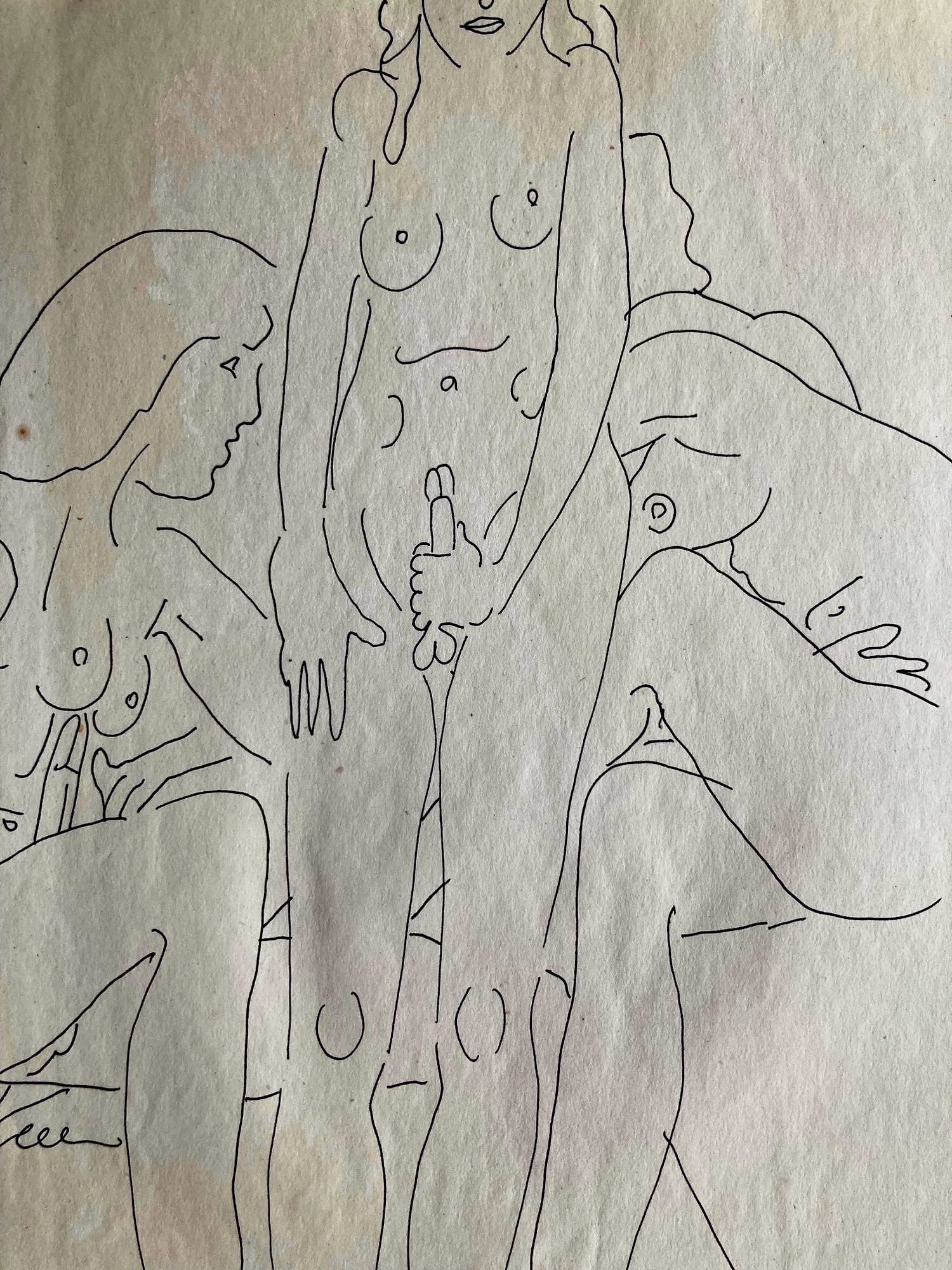 Edvard Frank - Erotische Szene - Nachlass signierte Tuschzeichnung kopen? Bied vanaf 75!