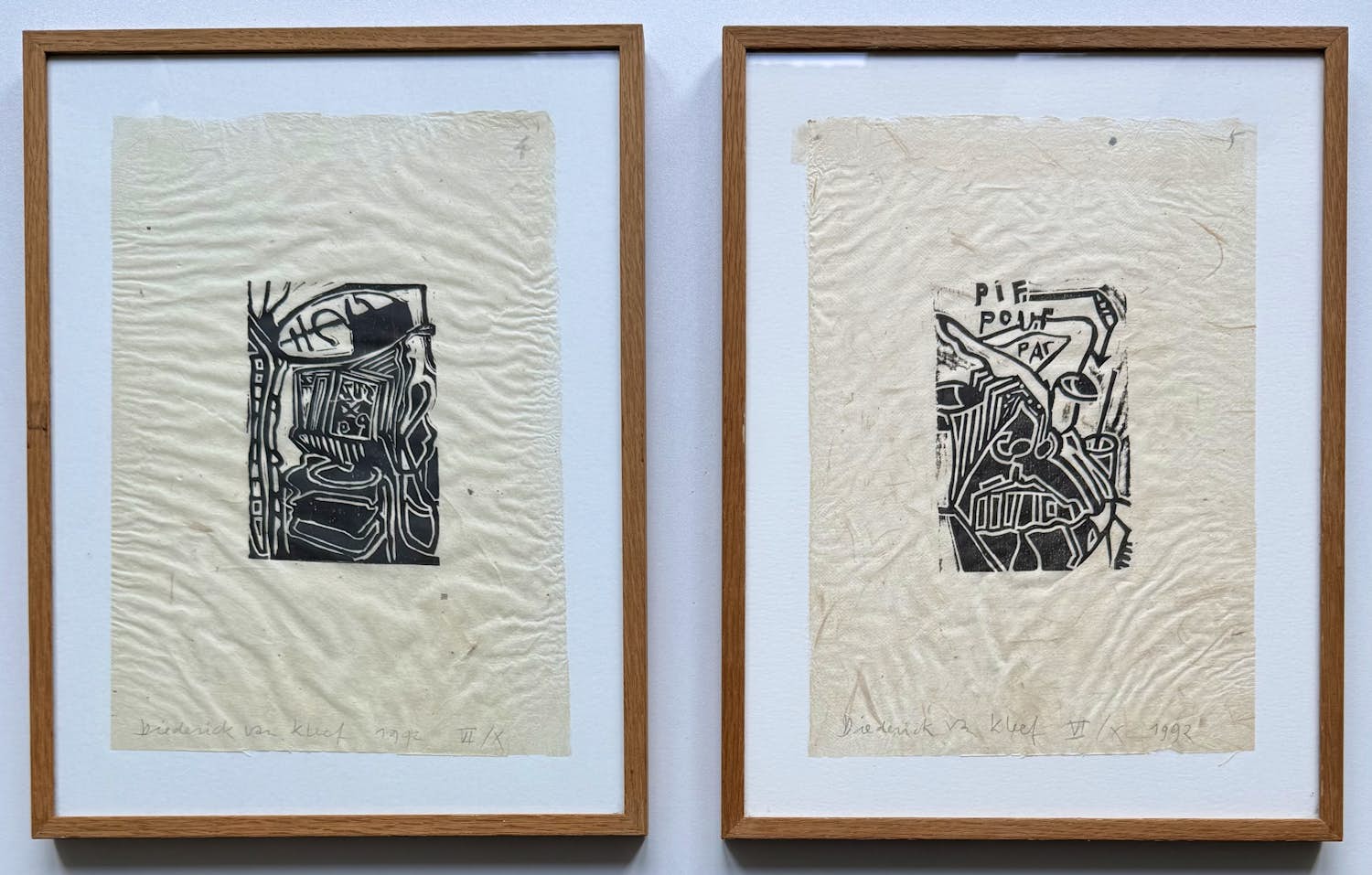 Diederick van Kleef - handgesigneerde linosnede | 'Zonder titel' | 1992 (TWEELUIK) kopen? Bied vanaf 20!