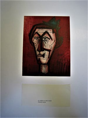 Buy Bernard Buffet - originele Lithografie -1968- Clown au fond Rouge - MOURLOT PARIS? Bid from 53!