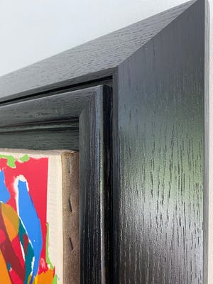 AcheterWim Ricourt - bijzondere, grote zeefdruk gekleefd op doek in massieve eiken kader? Enchérissez de 180!