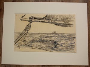 Willem Jans Dijk - Aquarel: H.K schip - We hoop kopen? Bied vanaf 75!