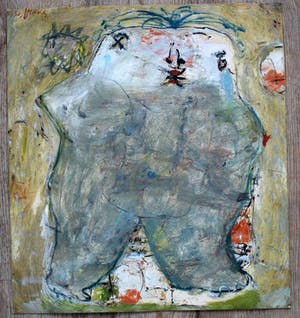 Eugene Brands - olieverf op papier: vrouwelijk idool - 1958 (zeer groot!) kopen? Bied vanaf 2750!