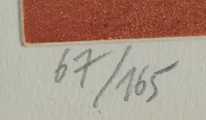 Corneille - Ingelijste kleuren ets: liggend paar - 1987 kopen? Bied vanaf 225!