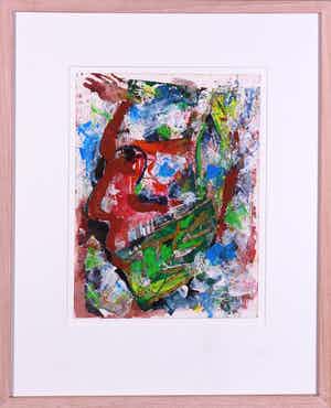 Niet of onleesbaar gesigneerd - Gemengde techniek op papier, Zonder titel verkocht voor € 1!