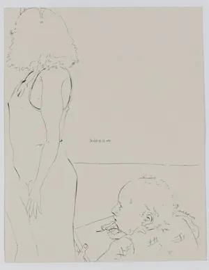 Ed Valk - Twee werken op papier (Potlood- en Pentekening), Naakt en Studie kopen? Bied vanaf 35!