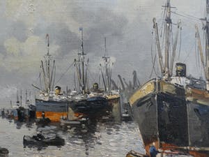 H. Noordam - Gezicht op de haven van Rotterdam kopen? Bied vanaf 140!