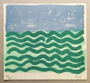 Klaas Gubbels - litho op handgeschept papier 'Het Water' - 2007 verkocht voor € 145!