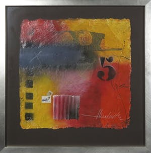 Theo Koster - Five (zeefdruk en collage in luxe lijst) kopen? Bied vanaf 1!