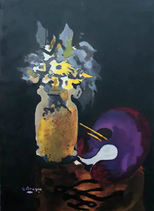 Georges Braque - Vaas met gele bloemen en palet - 1955 - Originele lithografie - Mourlot kopen? Bied vanaf 80!