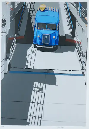 Marc Langer - Zeefdruk, HY op de pont - Ingelijst kopen? Bied vanaf 50!