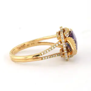 18k gouden ring met amethist en briljant geslepen diamant tot. 0.56ct kaufen? Bieten Sie von 825!