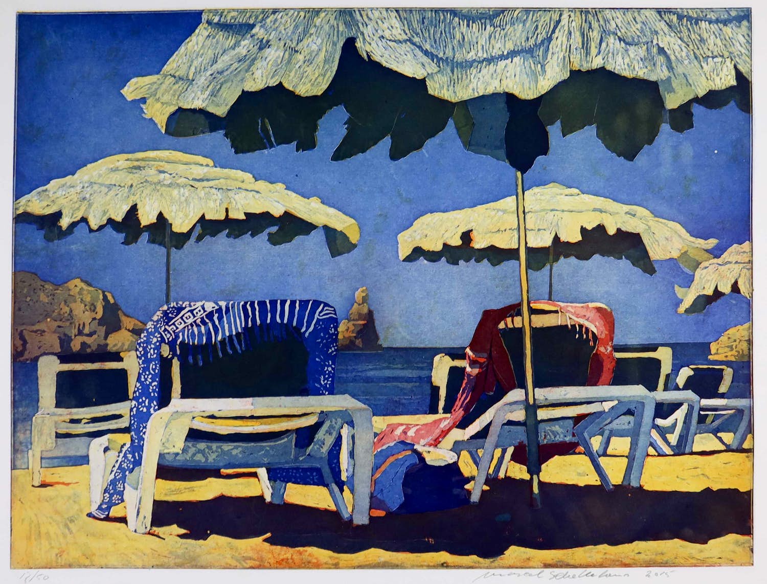 Marcel Schellekens - Kleurenets, Z.T. Strandstoelen verkocht voor € 120!