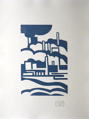 Paul Overhaus - Lot van drie houtsnede, steden kopen? Bied vanaf 1!