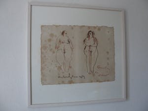 Anton Heyboer - krijttekening uit 1989. Titel,"Kunst is de Vrouw"met 2 vrouwen. kopen? Bied vanaf 100!