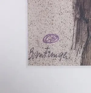 Cees Bantzinger - Pentekening op papier, Zonder titel - Ingelijst kopen? Bied vanaf 40!