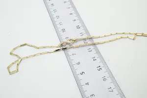 76 - Fijn & elegant 14Krt  geel gouden collier met geschakelde staafjes kopen? Bied vanaf 360!