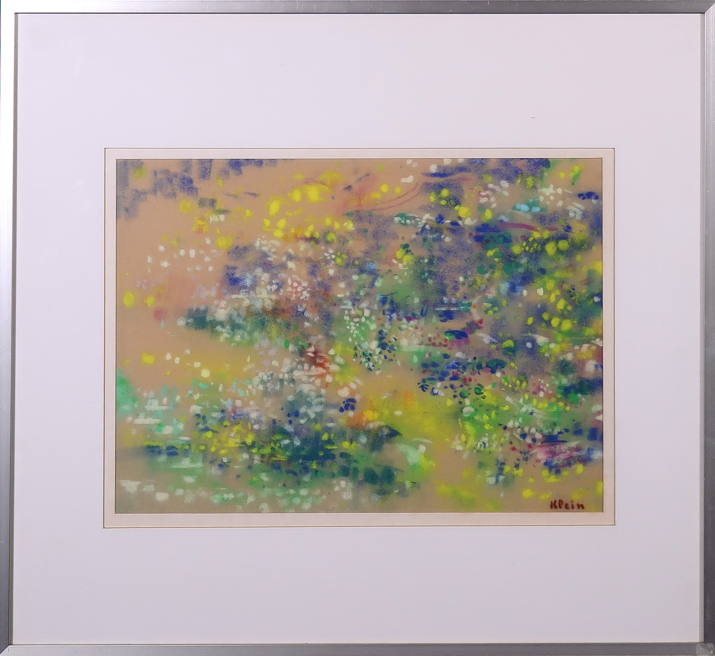 Frits Klein - Pastelkrijt op papier, Zonder titel - Ingelijst verkocht voor € 150!