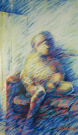 Will Landman - Olieverf op doek, Zittend figuur - Ingelijst kopen? Bied vanaf 1!